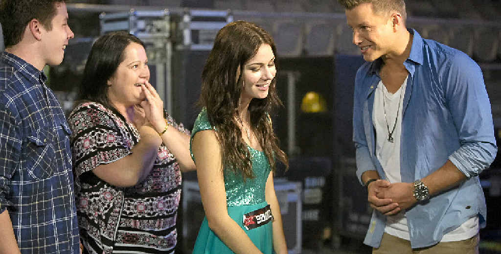 SHEER ELATION: Gympie singer Caitlyn Shadbolt reacts off-stage to news she will be going to X Factor’s boot camp. SHEER ELATION: Gympie singer Caitlyn Shadbolt reacts off-stage to news she will be going to X Factor’s boot camp.